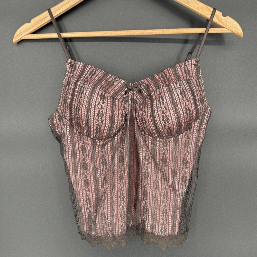 New York & Company Intimates Lace Camisole Top XS Pink Black Going Out Top